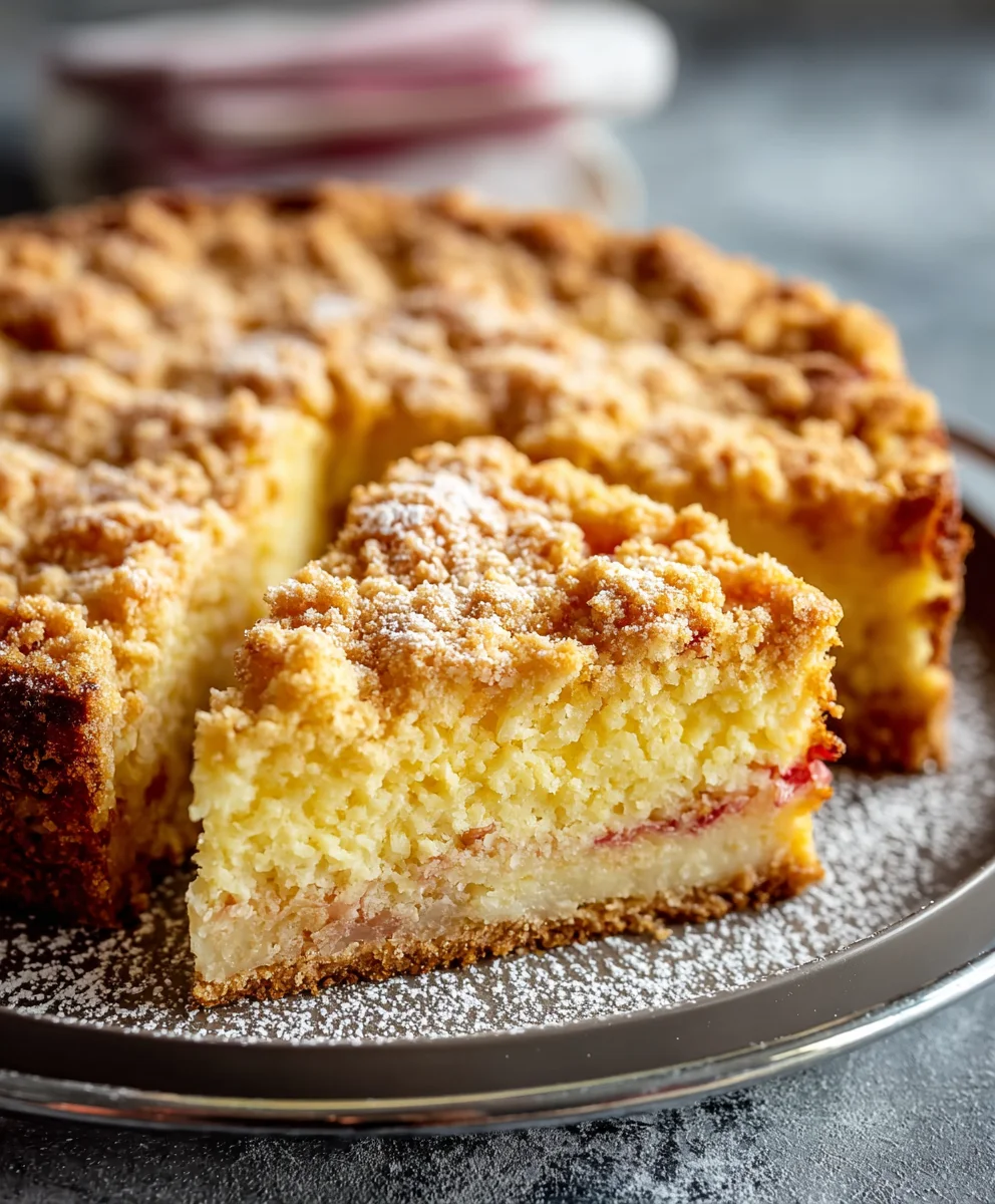 Einfacher Rhabarber-Streuselkuchen: Blitzschneller Genuss!