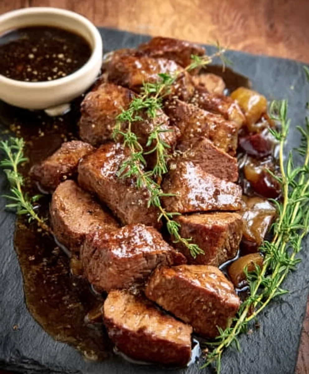 Zartes Rindfleisch: Balsamico-Zwiebel-Sauce Rezept