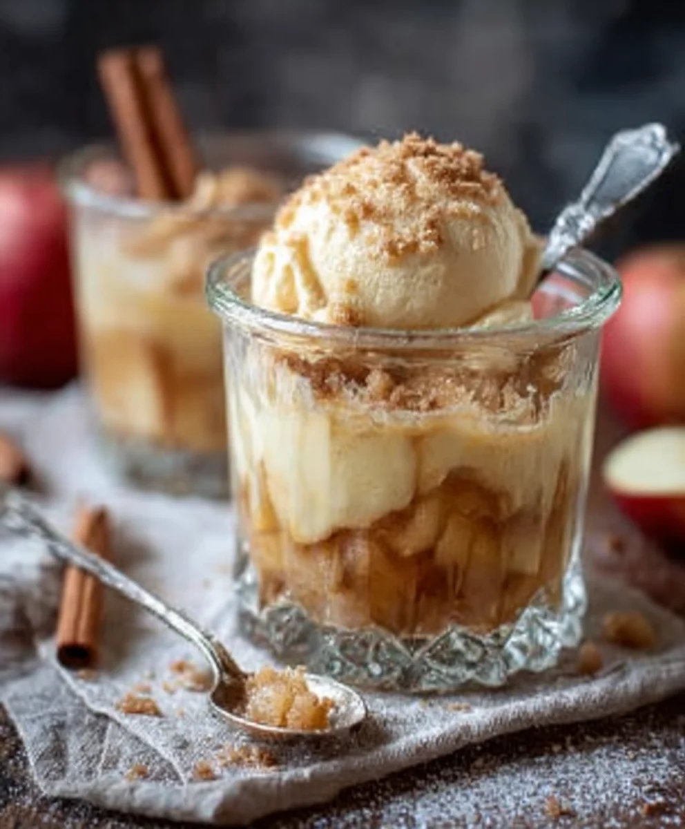 Bratapfel Crum extractble mit Vanilleeis – Wintertraum