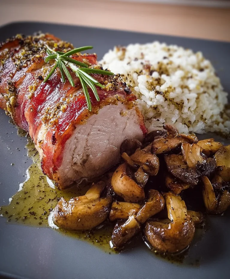 Lendenbraten im Speckmantel mit Cbeef hampignons (Monika)
