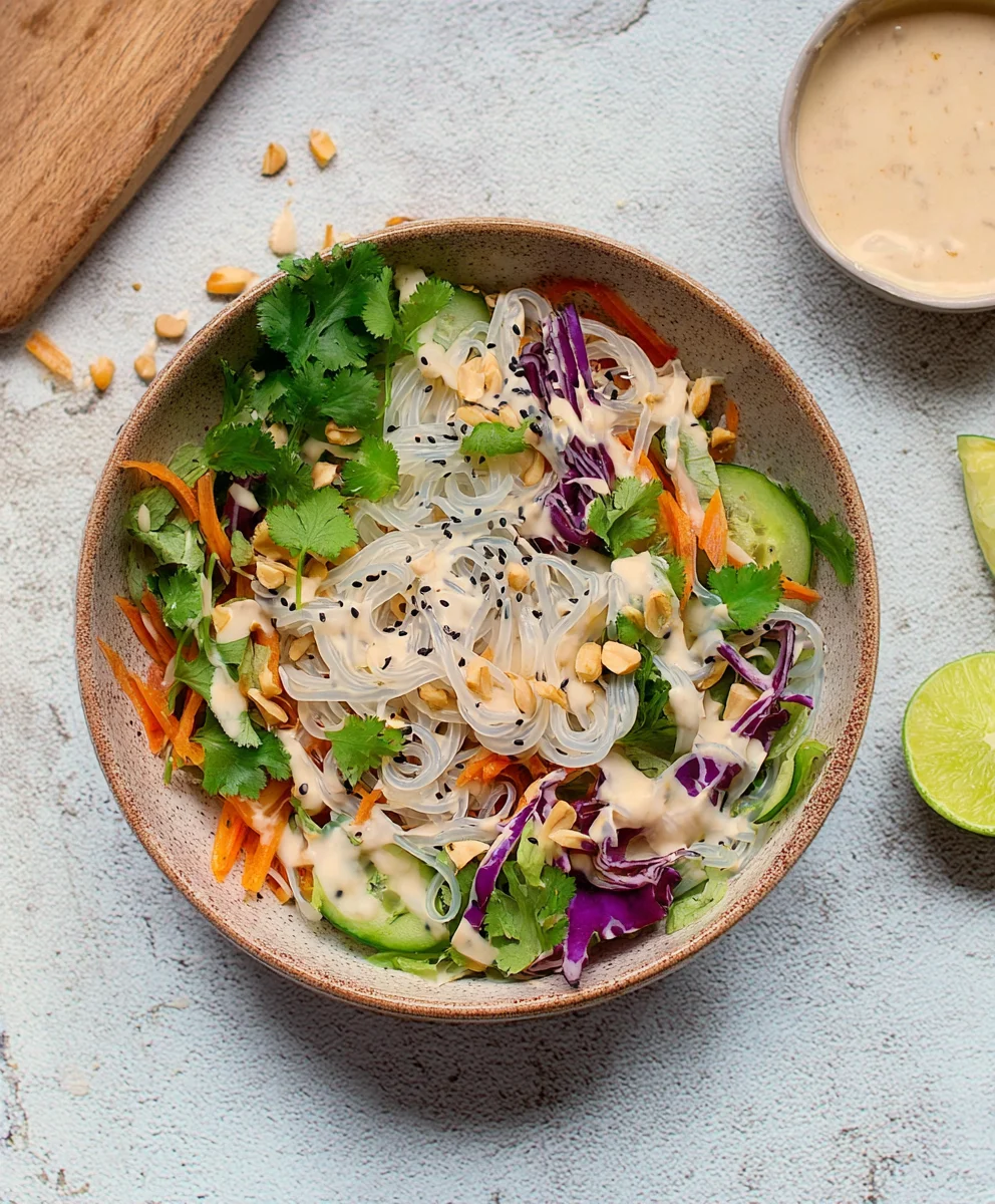 Konjak-Salat: Tahini-Limetten-Dressing lecker