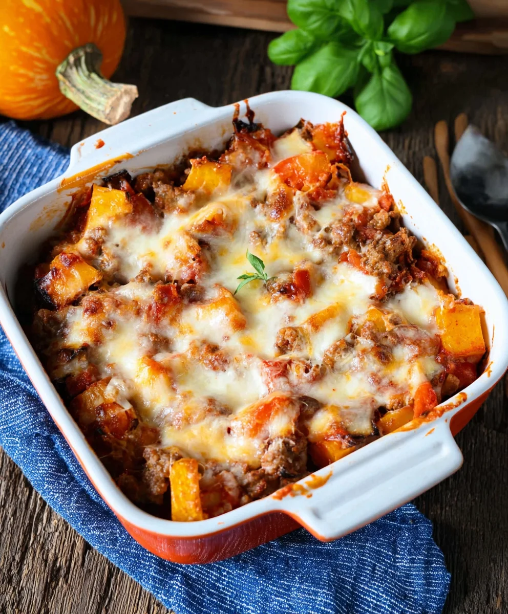 Einfacher Kürbis-Rinderhack-Auflauf | Schnell & Lecker